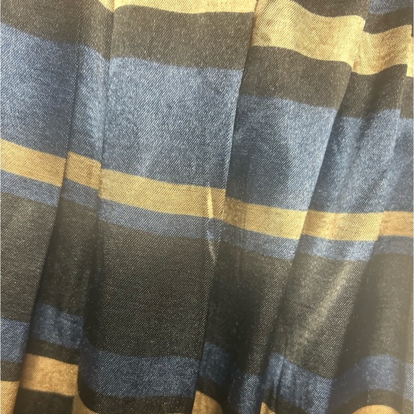 ZARA Multi-Color Pleated Striped Satin Skirt - Picture 7 of 8
